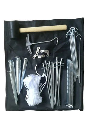 CAMPFREI Zelt Zubehör 50tlg. Heringe Spanner Heringzieher Abspannleine Aufbau Markise