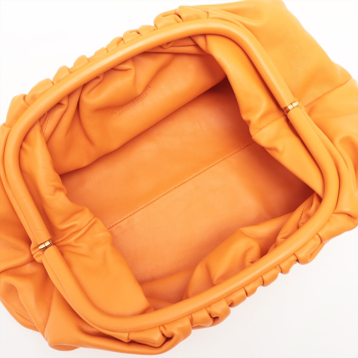 Bottega Veneta The pouch Leather Clutch bag Orange | eBay