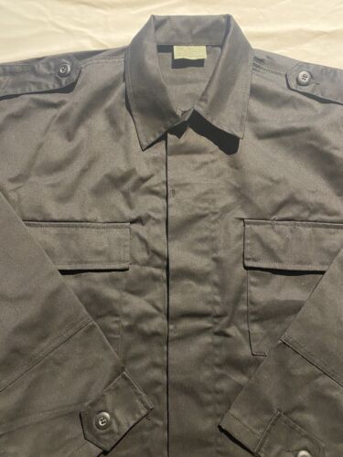 TRU-SPEC Black Tactical Button Shirt XL Reg Rip Stop Long Sleeve Security