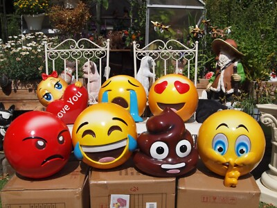 Emoji  Deko Figur Smiley wetterfest ca 30cm groß Gartendeko witzig NEUHEIT