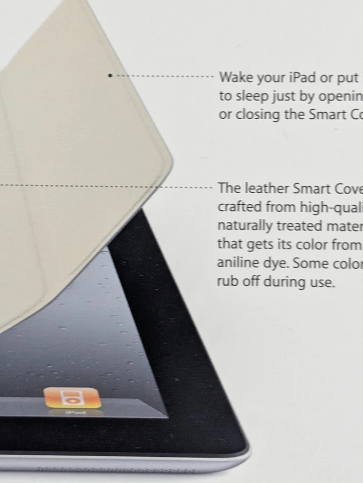 Apple Ipad 2 Smart Cover Leather Cream MC952LL/A - Image 3 of 4