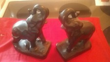 ROOKWOOD "Trunk Up" ELEPHANT BOOKENDS by William Purcell McDonald 1929