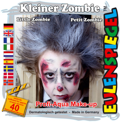 Eulenspiegel Motiv-Set Kleiner Zombie, Schmink-Set mit Schminkanleitung 1 Pinsel