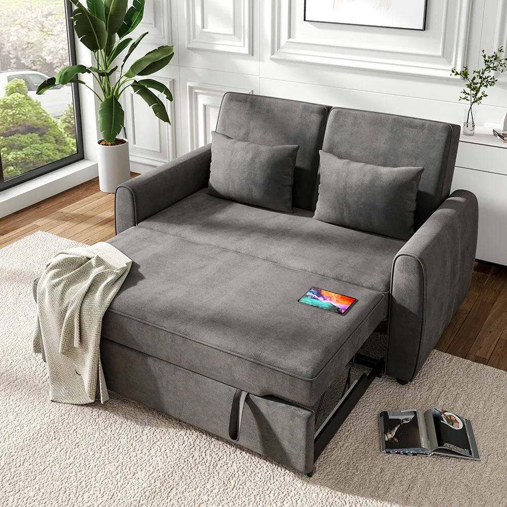 164cm Wide 3 In 1 Grey Convertible Sofa
