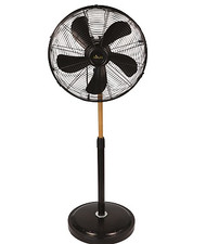 VENTILATORE NIKLAS VINTAGE a piantana 5 pale. Con rifiniture in legno