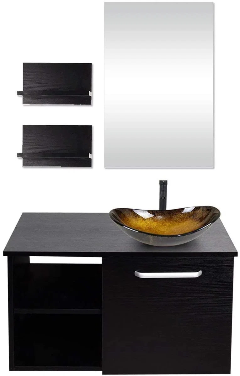 28 Inch Bathroom Wall Mounted Vanity Cabinet Sink Combo Modern