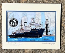 T/S State of Michigan art print Great Lakes Maritime Academy alumni Cadet gift