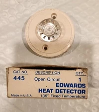 Edwards Cat. No. 445 HEAT DETECTOR, FIXED 135 Deg F TEMP RATING - NEW USA Made