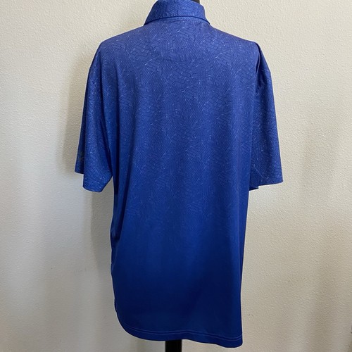 Callaway Opt Dri Polo Blue Geometric Ombré Pattern Size Med Short Sleeve - Picture 6 of 6
