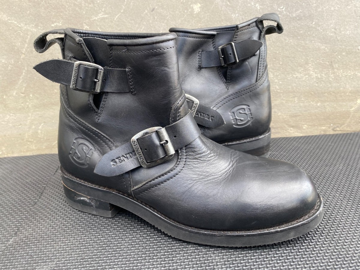 Sendra Boots Ankle Moto Black Rider Enginner Boots Biker UK 7.5