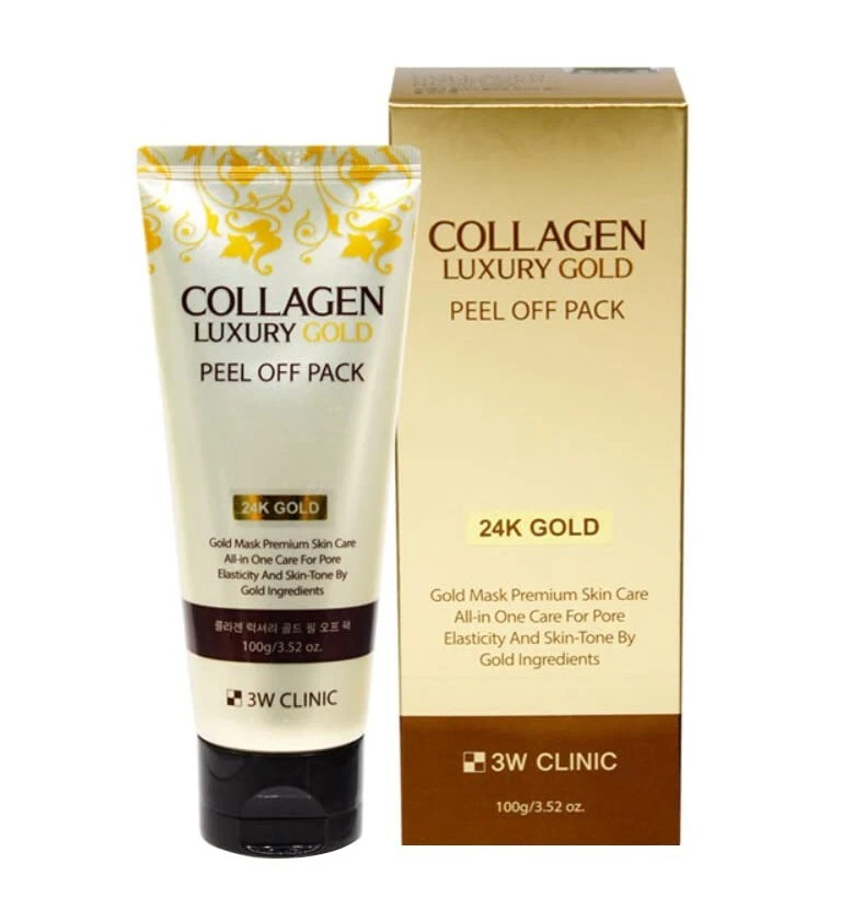 [Clínica 3W] Colágeno Lujo Oro Peel Off Pack 100 ml (3,52 oz) / Nº1 Hecho en Corea Foto 2 de 4