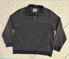 Jachs Cabin Fleece Jacket Mens XL Sherpa Pullover Gray Pockets Outdoors Warm