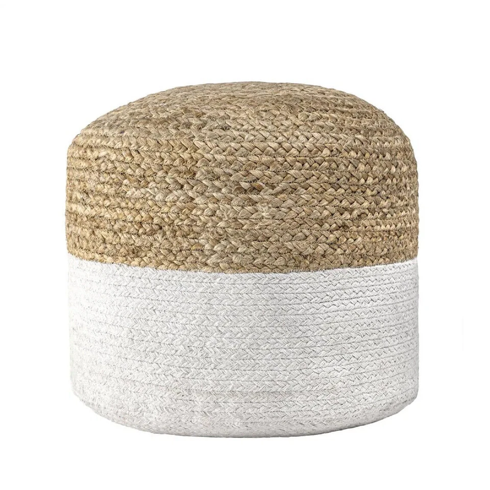 Pouf Cover Jute Ottoman Foot Stool Ottoman Cover Home Décor Braided living Room - Image 4 of 4