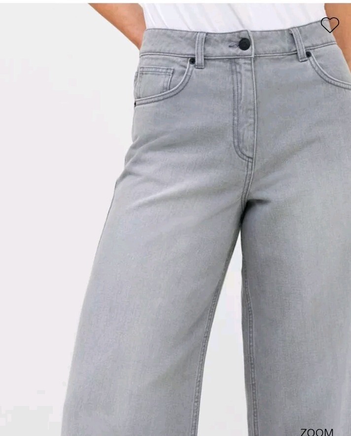 FRENCH CONNECTION DENVER DENIM RELAXED WIDE LEG COLOUR ARCTIC GREY SIZE 8 BNWT image 2