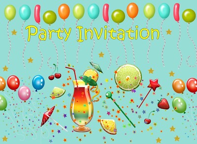 Party Einladung A6 Partys Geburtstag Karte Karten Einladung Cocktail Jubiläum Bar