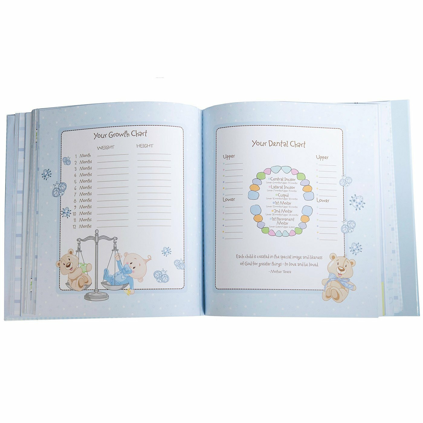 Christian Art Gifts Boy Baby Book of Memories Blue Keepsake Photo Album