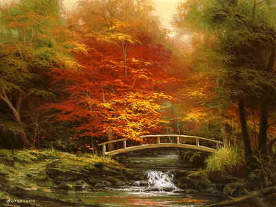 Chart Needlework DIY - Counted Cross Stitch Patterns - Autumn's Bridge