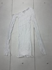 Shein Womens White Knit Stretch Long Sleeve Dress Size Small