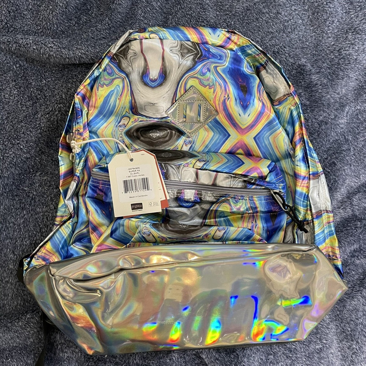 image for super fx backpack from jansport online store New Jansport Super FX Oil Swirl Backpack School Bag 1587 Cubic Inches