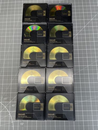 Maxell Gold 74 MD Minidiscs with slipcases fast US shipping - Afbeelding 1 van 4
