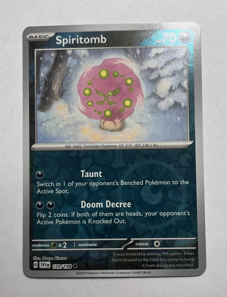 Spiritomb 129/198 Pokemon Reverse Holo 2023 Scarlet And Violet