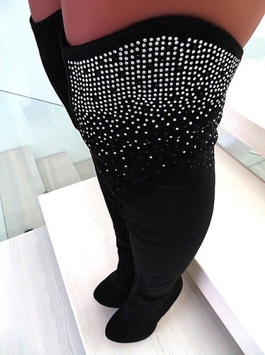 Lavie Original Tacones Altos Sobre la Rodilla OTK Stretch Plataforma Botas Ne... - Imagen 5 de 7