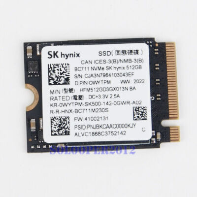 New SK Hynix NVMe PCIe M2 2230 SSD BC711 512GB 30mm