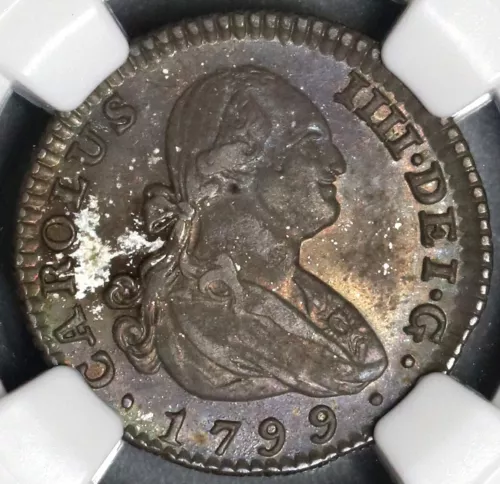 1799-M NGC MS 62 Spain 1 Real Charles IV Madrid Silver Coin POP 1/0 (25032502C)