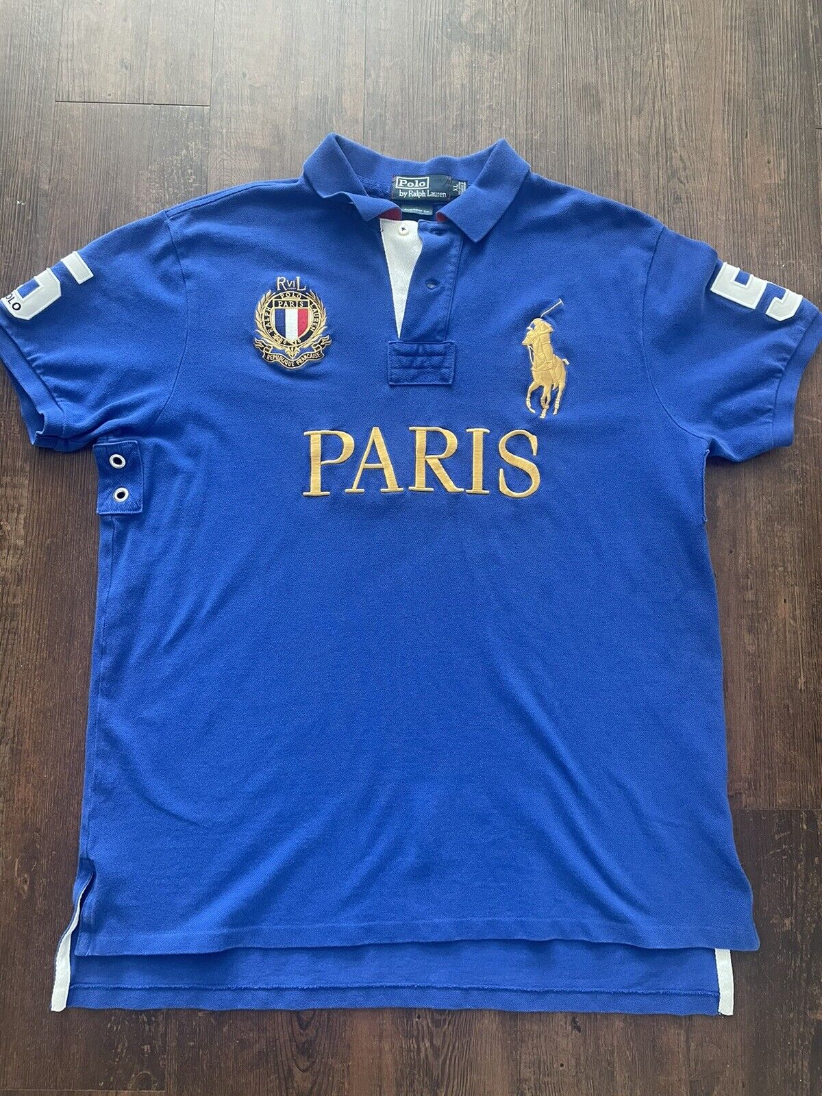 In dienst nemen zo Charles Keasing Vintage 90s Polo Ralph Lauren Big Pony & Crest Paris #5 Polo Shirt Men's  Sz-XL | eBay