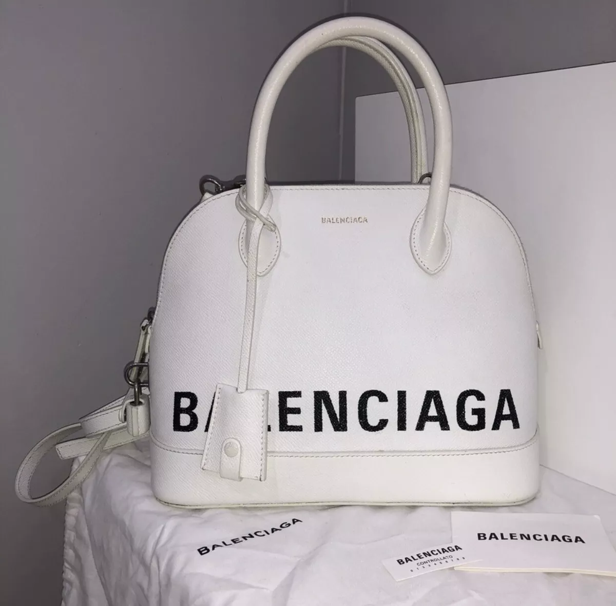 Balenciaga Mini Ville Top Handle Bag in Gold & Black