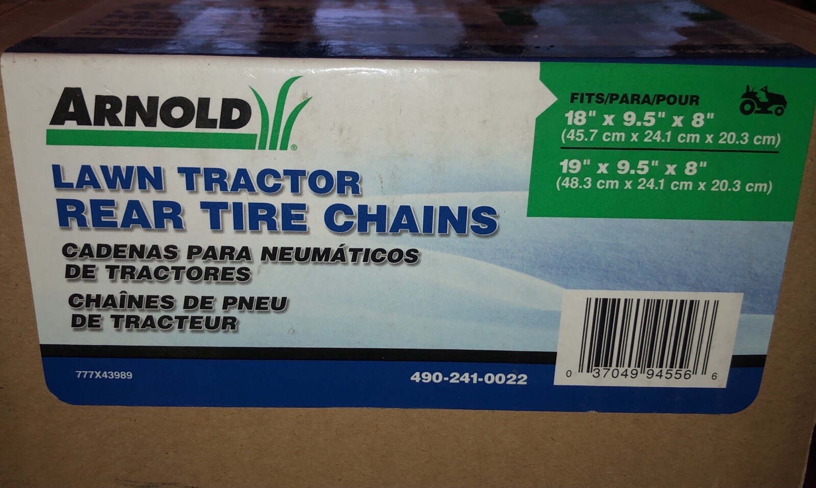 Arnold Tractor Tire Chains for 18 in. x 9.5 in. Wheels (Set of 2) AntiSlip eBay