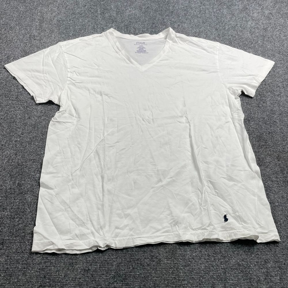 Polo Ralph Lauren Men's White T-Shirt Short Sleeve V Neck