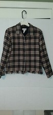 South Dudley Women's Plaid Blazer / Jacket W/fringe Size 14