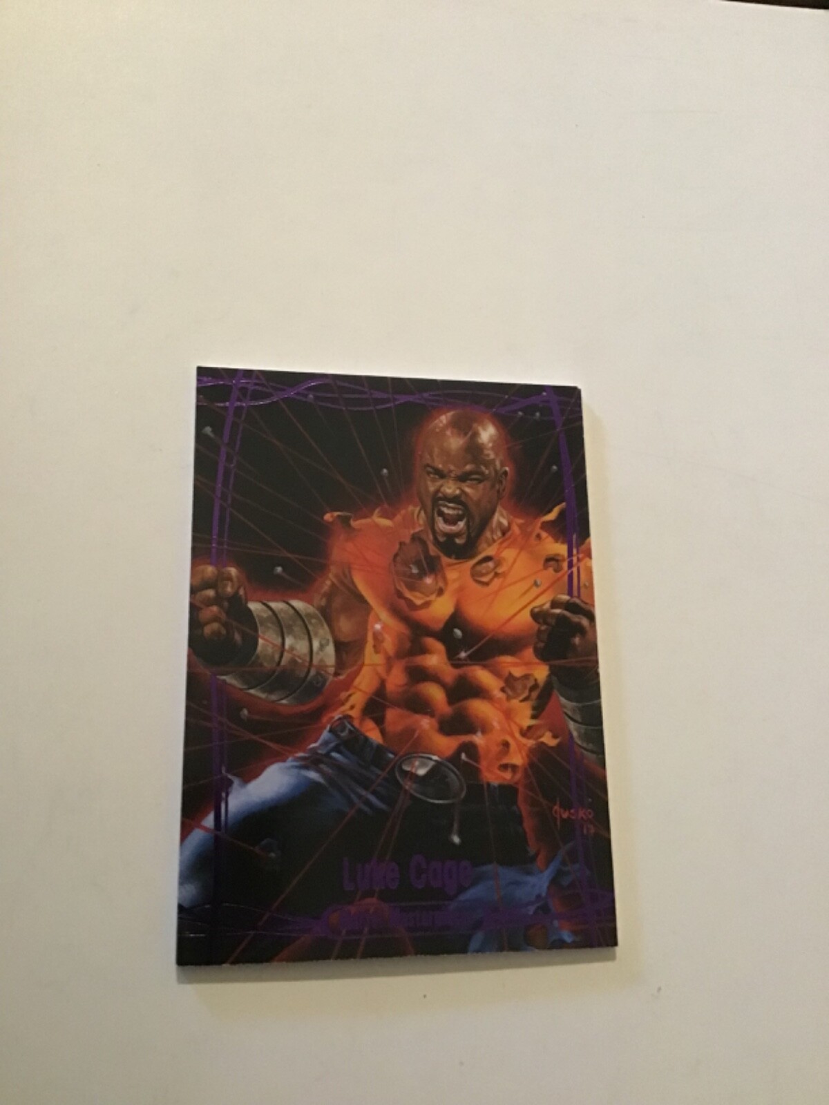 2015 2016 Marvel Masterpieces PURPLE parallel #/199 Luke Cage    Card 26