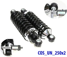 Rear Street Rod Coil Over Shock SET w/250 Pound Black Coated Springs