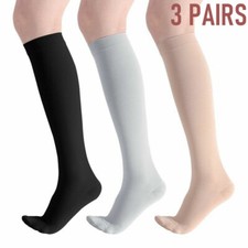 3 Pairs Vital Compression Socks 15-20 mmHg Moisture Wicking Support Stockings