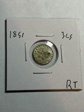 1851 Three Cent Silver 3c AU Details Better Type Coin