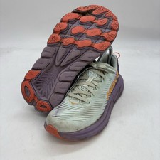 Hoka One Rincon 3 Shoes Womens 6.5 B Running Mint/Purple Comfort Walking Sneaker