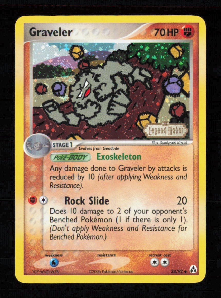 Graveler Legend Maker Reverse Holo STAMPED LEGEND MAKER 34/92 NM