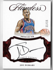 JOE DUMARS 2016 PANINI FLAWLESS AUTO AUTOGRAPH CARD #11/15!