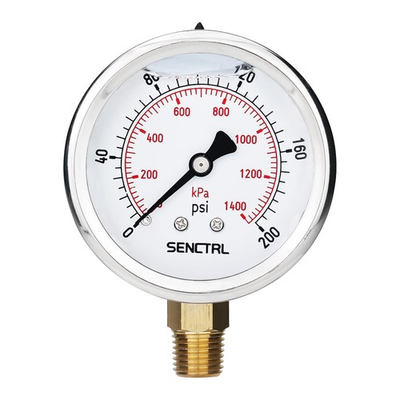 #ad #ad SENCTRL 0 200 Psi Glycerin Liquid Filled Pressure Gauge 2.5quot; Dial 0 200Psi $16.29