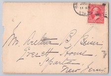 Manuscript address side, 2c Washington stamp, reg. cancel 1909