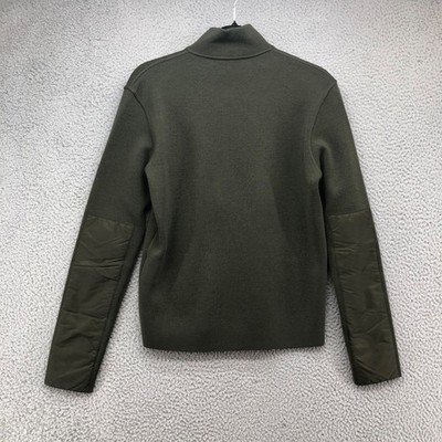 Prada Cardigan Sweater Jumper Mens 44 Small Green Full Zip Mock