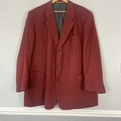 Digel Blazer Anzugjacke Herren 52'' Brustumfang Rot Smart Formell Reine Wolle