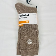 Timberland Wool Boot Socks 2 Pair Women 6.5-9.5 Brown Green Crew Winter