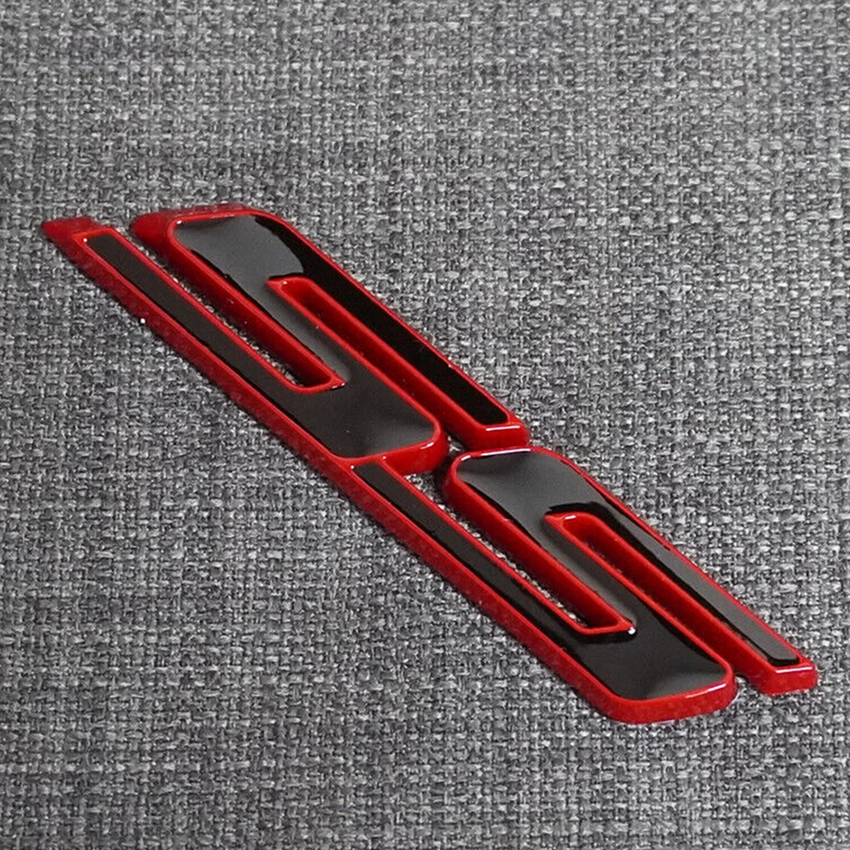 3x Red Letter Fits Camaro Cobalt Impala SS Badge Fender Trunk Emblem Decal - Image 2 of 4
