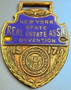 Watch fob: NY Real Estate Ass'n, Utica, 1917 mtg., RARE (Lot #222)