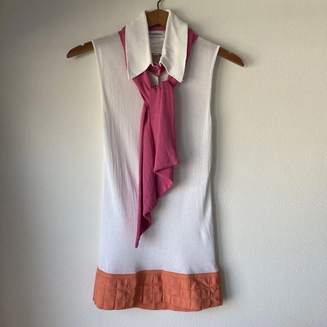 CHANEL Sleeveless Shirt 38 F/S from Japan