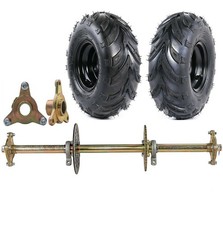 32" Rear Axle Kit  6" Wheels  Sprocket Hub Disc Rotor Combo Go Kart ATV Racing