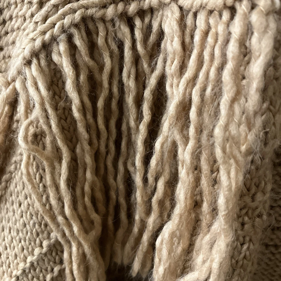 Cárdigan Suéter Willow & Root Mujer Pequeño Boho Lagenlook Tejido Flecos Otoño Dorado Foto 3 de 4